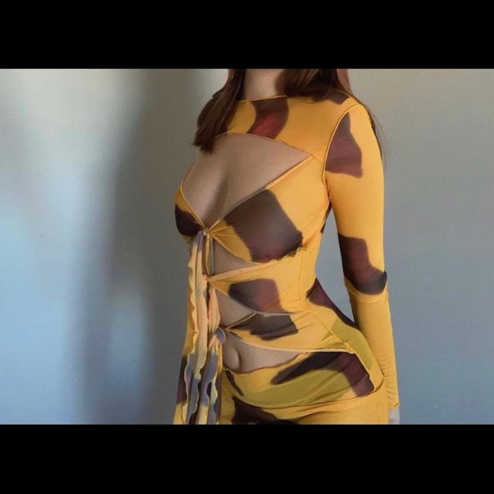 Tie up mesh dress